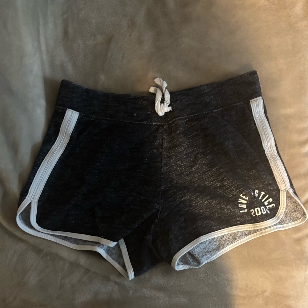 Justice Black and White Athletic Shorts with Drawstring Waist